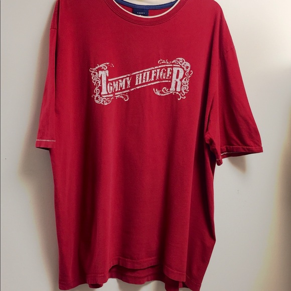 Tommy Hilfiger Other - 🎤Tommy Hilfiger Mens XL Red TH Spell Out Shirt